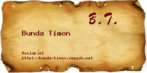 Bunda Timon névjegykártya